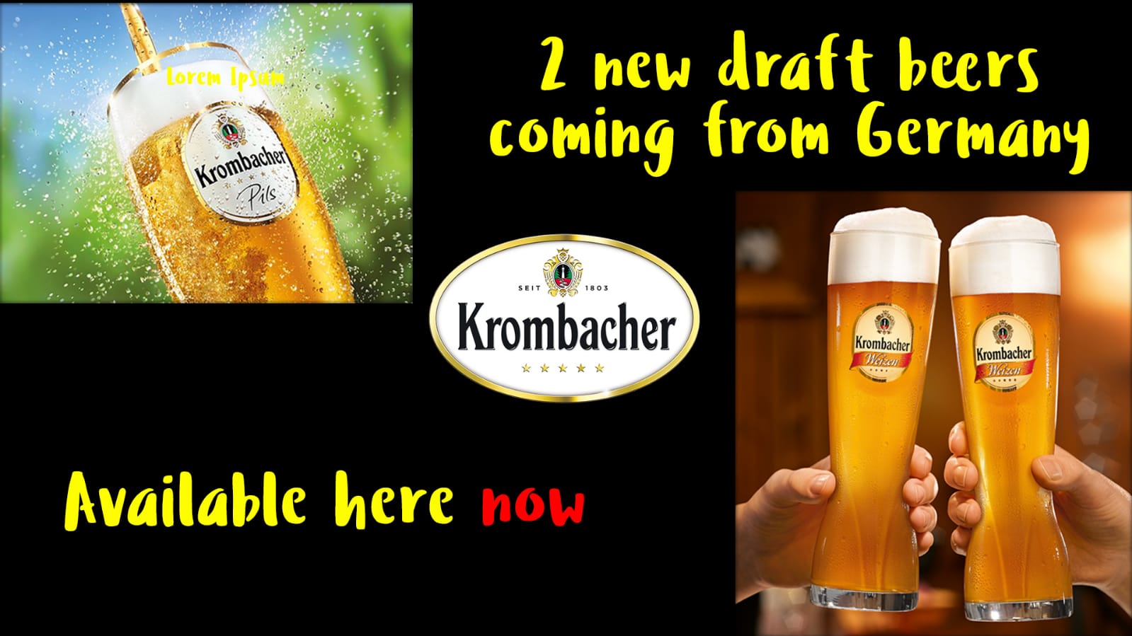 2 New Draft Beers Coming From Germany, Krombacher, Available Here Now at The Penalty Spot, Sport and Music Pub, Sukhumvit, Bangkok, Thailand